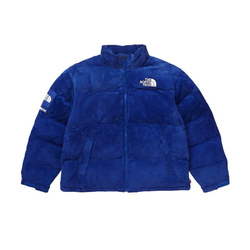 The North Face - Doudoune Premium Suede logo à patch bleue
