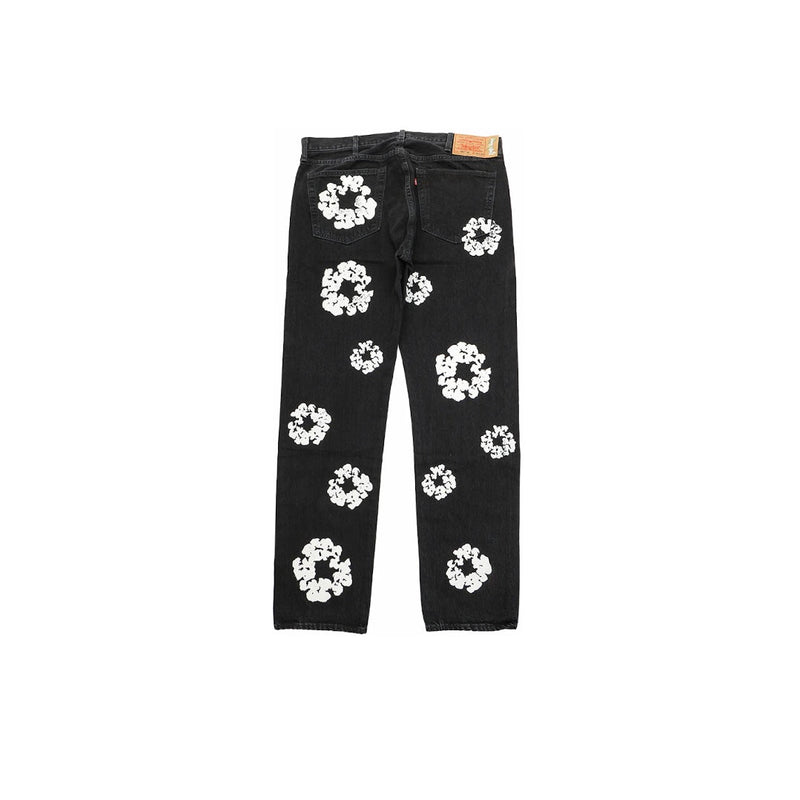 Denim Tears - Jean 501 The Cotton Wreath Denim Noir Femme