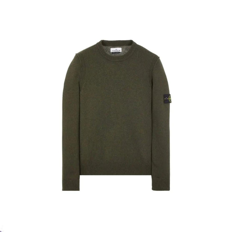 Stone Island - Pull à col rond Tricot Vert Kaki