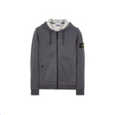 Stone Island - Sweat-shirt à capuche zippé fumée chiné