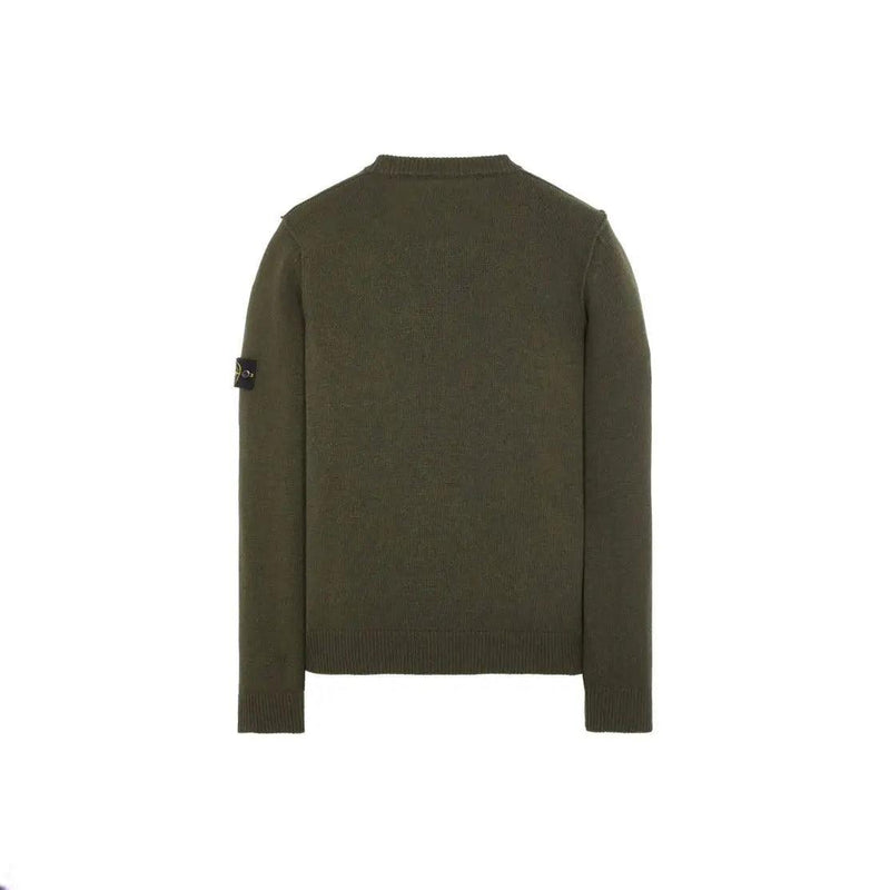 Stone Island - Pull à col rond Tricot Vert Kaki