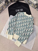 Dior - Cardigan monogramme Toile de Jacquard Dior Bleu Ciel F