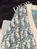 Dior - Cardigan monogramme Toile de Jacquard Dior Bleu Ciel F