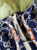 Gucci - Veste à capuche monogramme GG Bleu Marine