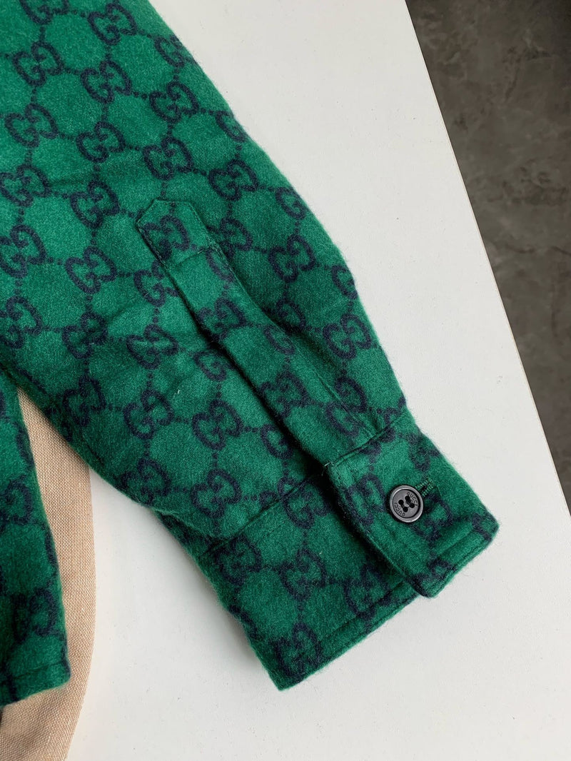 Gucci - Veste bomber en laine monogramme GG Vert