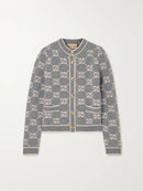 Gucci - Cardigan en jacquard de laine bouclé GG Gris F