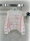 Loewe - Pull oversize en mohair mélangé Anagram Rose Blanc