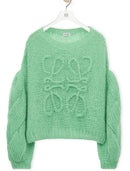 Loewe - Pull oversize en mohair mélangé Anagram Vert