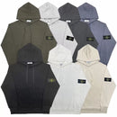 Stone Island - Sweat à capuche avec patch Kaki/Gris Clair/Gris Foncée/Bleu/Noir/Blanc/Beige