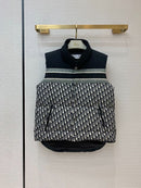 Dior - Doudoune sans manche avec logo monogramme Bleu Marine Blanc