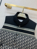 Dior - Doudoune sans manche avec logo monogramme Bleu Marine Blanc