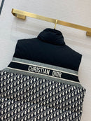 Dior - Doudoune sans manche avec logo monogramme Bleu Marine Blanc