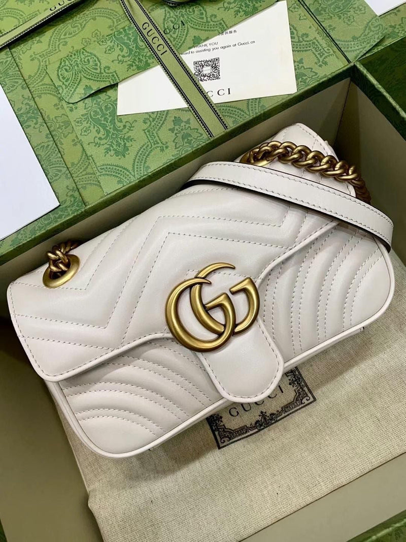 Gucci - Sac à épaule GG Marmont Moyen Blanc
