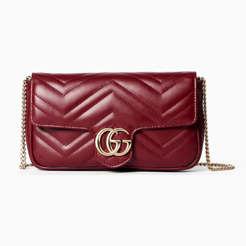 Gucci - Mini Sac à épaule GG Marmont Rouge Rosso Ancora