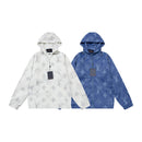 Louis Vuitton - Veste à capuche monogramme LV Blanc/Bleu