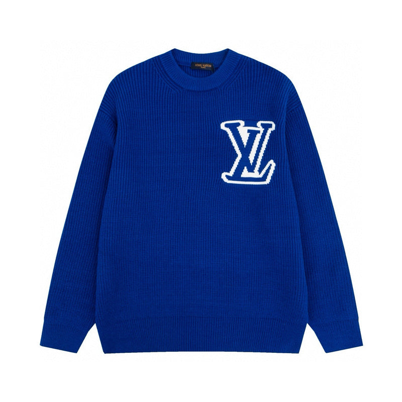Louis Vuitton - Pull en laine a motif LV Bleu Électric