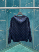 Louis Vuitton - Veste à capuche  monogramme LV Bleu Marine