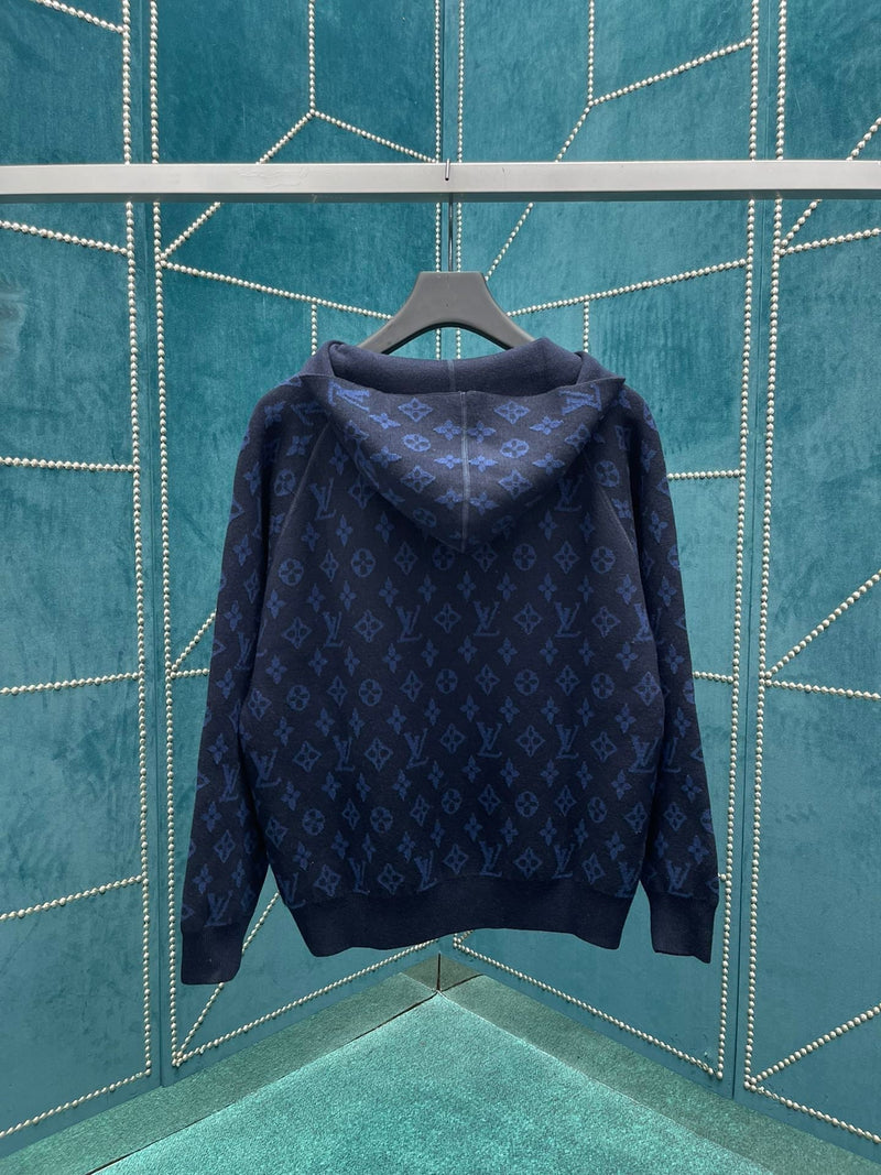 Louis Vuitton - Veste à capuche  monogramme LV Bleu Marine