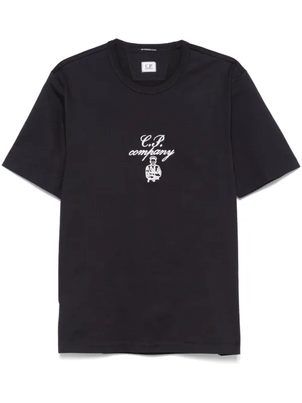 C.P Company - T-shirt à logo brodé Bleu Marine