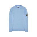 Stone Island - Pull en laine badge light blue