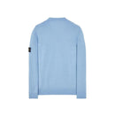 Stone Island - Pull en laine badge light blue