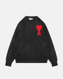 Ami Paris - Pull en laine Cœur Ami Rouge (4 coloris)