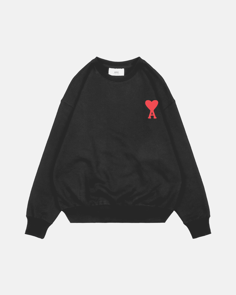 Ami Paris - Pull en coton cœur ami rouge (2 coloris)