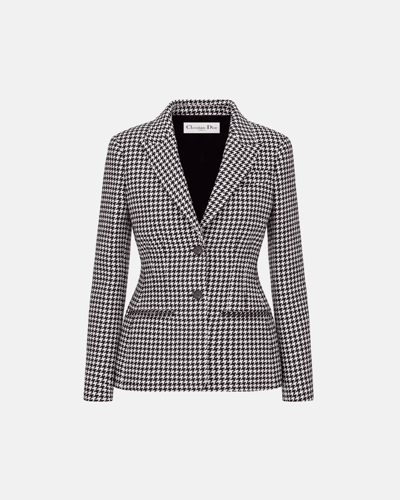 Christian Dior - Veste Ajustée à motif Noir et Blanc F