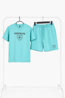 Ensemble Gertrude turquoise – Short + T-Shirt