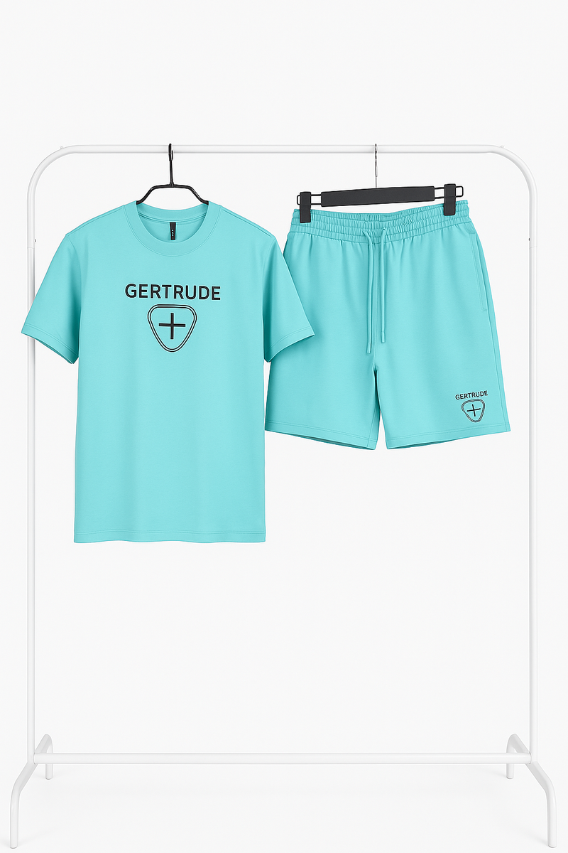 Ensemble Gertrude turquoise – Short + T-Shirt