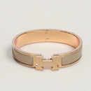 Hermès - Bracelet Clic H Marron Glacé Or Rose