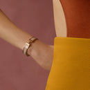 Hermès - Bracelet Clic H Marron Glacé Or Rose