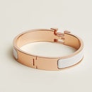Hermès - Bracelet Clic H Blanc Or Rose