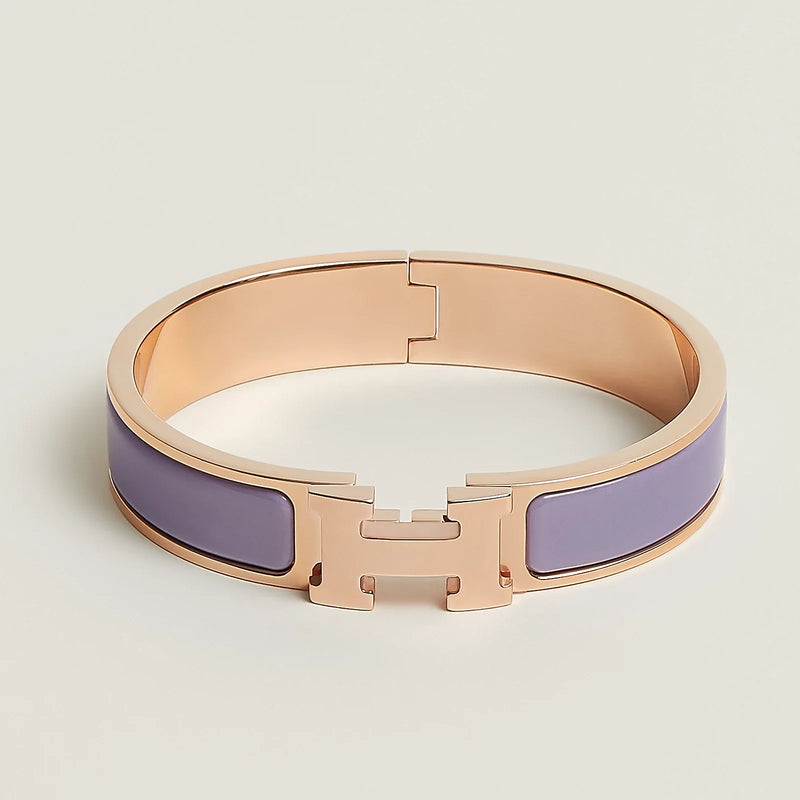 Hermès - Bracelet Clic H Lilas Or rose