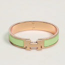 Hermès - Bracelet Clic H Vert Amande Or Rose