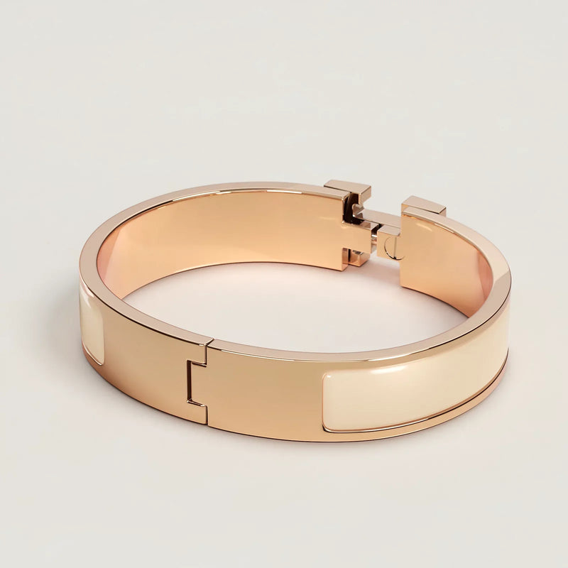 Hermès - Bracelet Clic H Crème Or Rose