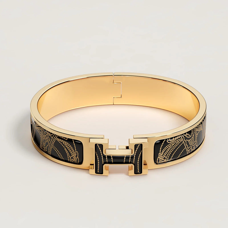 Hermès - Bracelet Clic H Brides de Gala Appliqué Piqué
