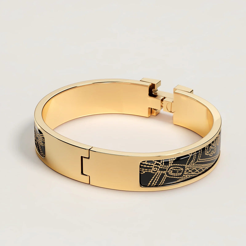 Hermès - Bracelet Clic H Brides de Gala Appliqué Piqué