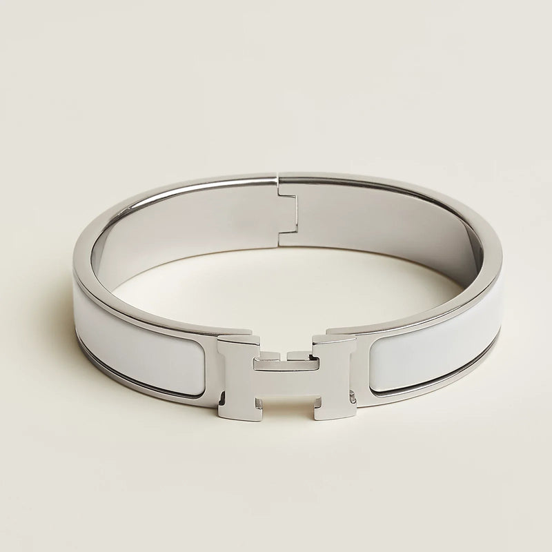 Hermès -  Clic H Bracelet Blanc