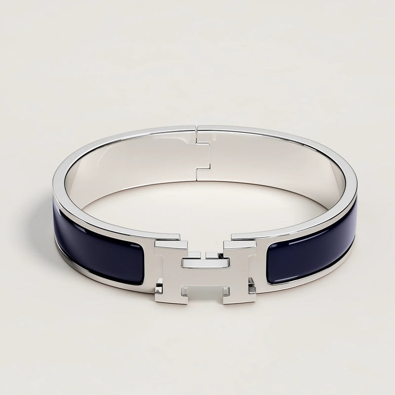 Hermès -  Clic H Bracelet Bleu Abysse