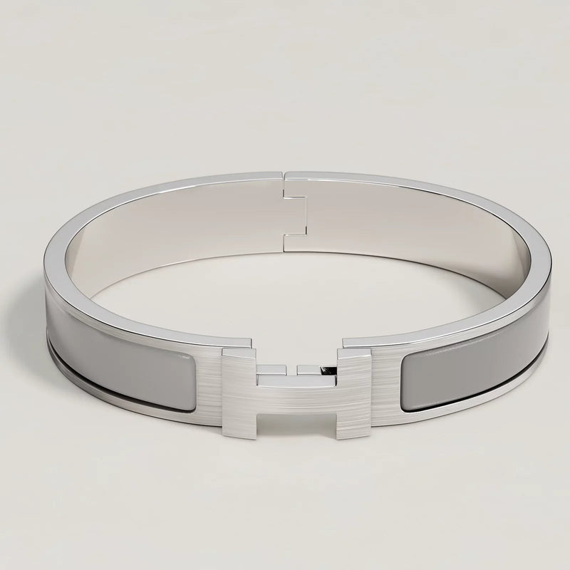 Hermès - Bracelet Clic HH Gris Clair Mat
