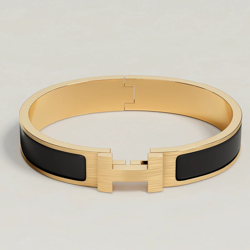 Hermès - Bracelet Clic HH Or Noir Mat