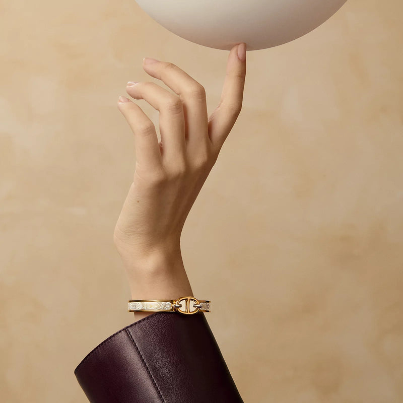 Hermès - Bracelet Mini Clic Chaîne d'Ancre Grand Apparat Blanc