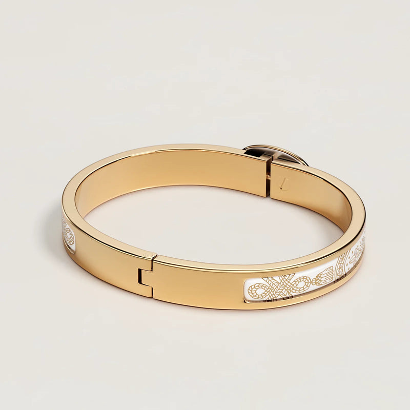Hermès - Bracelet Mini Clic Chaîne d'Ancre Grand Apparat Blanc