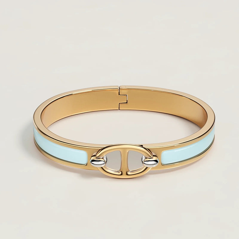 Hermès - Bracelet Mini Clic Chaîne d'Ancre Bleu Polaire