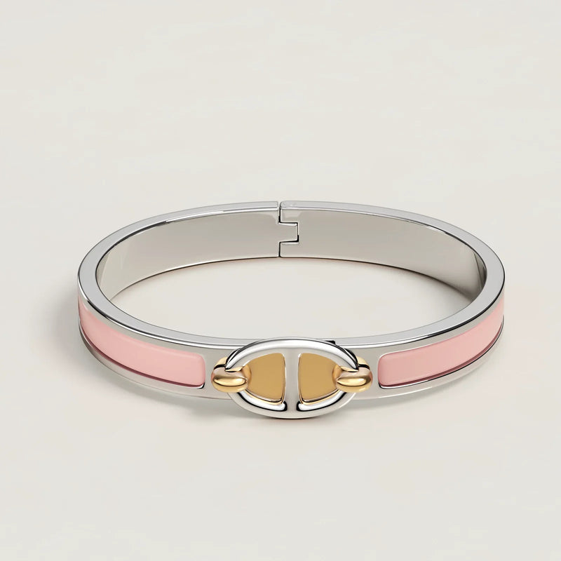 Hermès - Bracelet Mini Clic Chaîne d'Ancre Rose Candeur 2