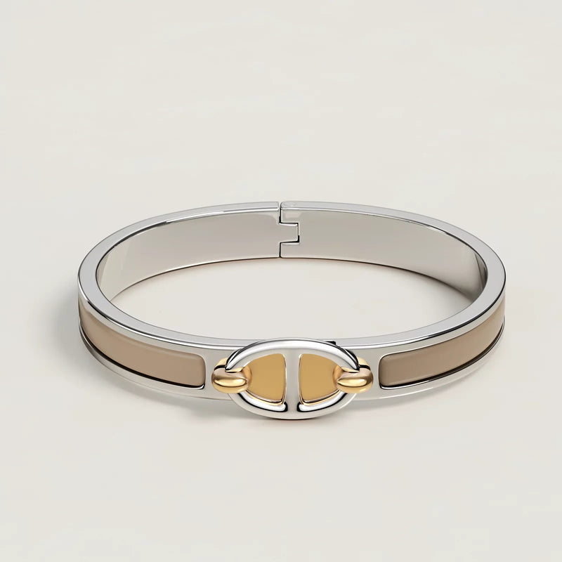Hermès - Bracelet Mini Clic Chaîne d'Ancre Marron Glacé 2