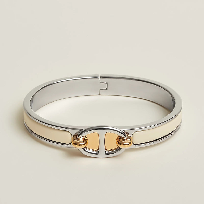 Hermès - Bracelet Mini Clic Chaîne d'Ancre Crème 2