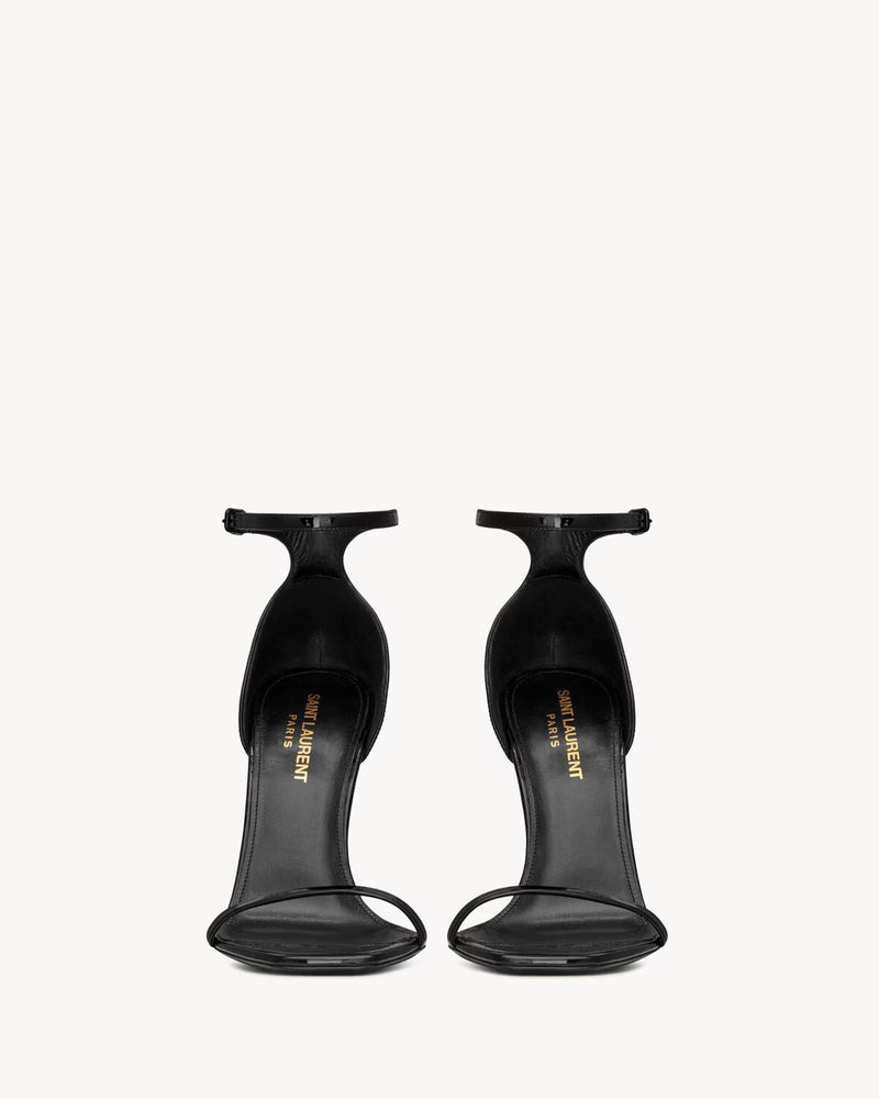 YSL - Opyum Sandales en Cuir Verni (Noir)