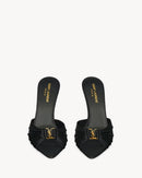 YSL - Babylone Mules en Cuir Lisse (Noir)
